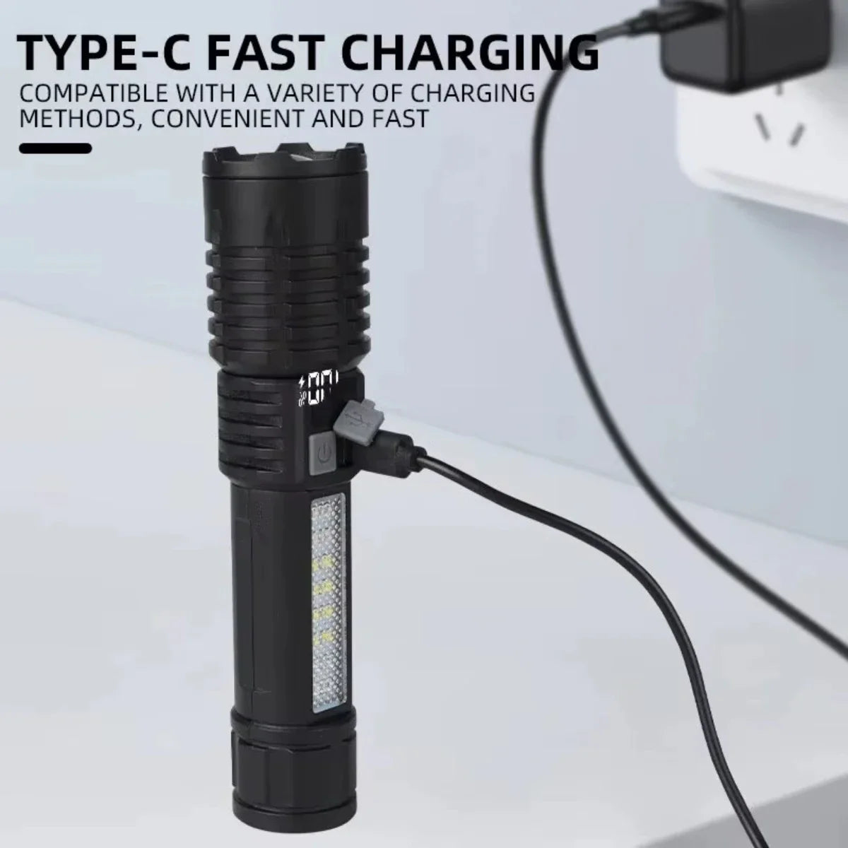 lampe poche led rechargeable super lumineuse tactique multifonctionnelle auto défense camping emergency hiking