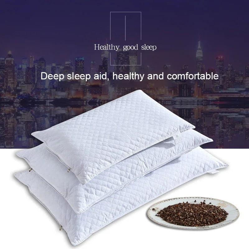 coussin protection cou cervical sarrasin polyester coton losange relief sieste lit maison