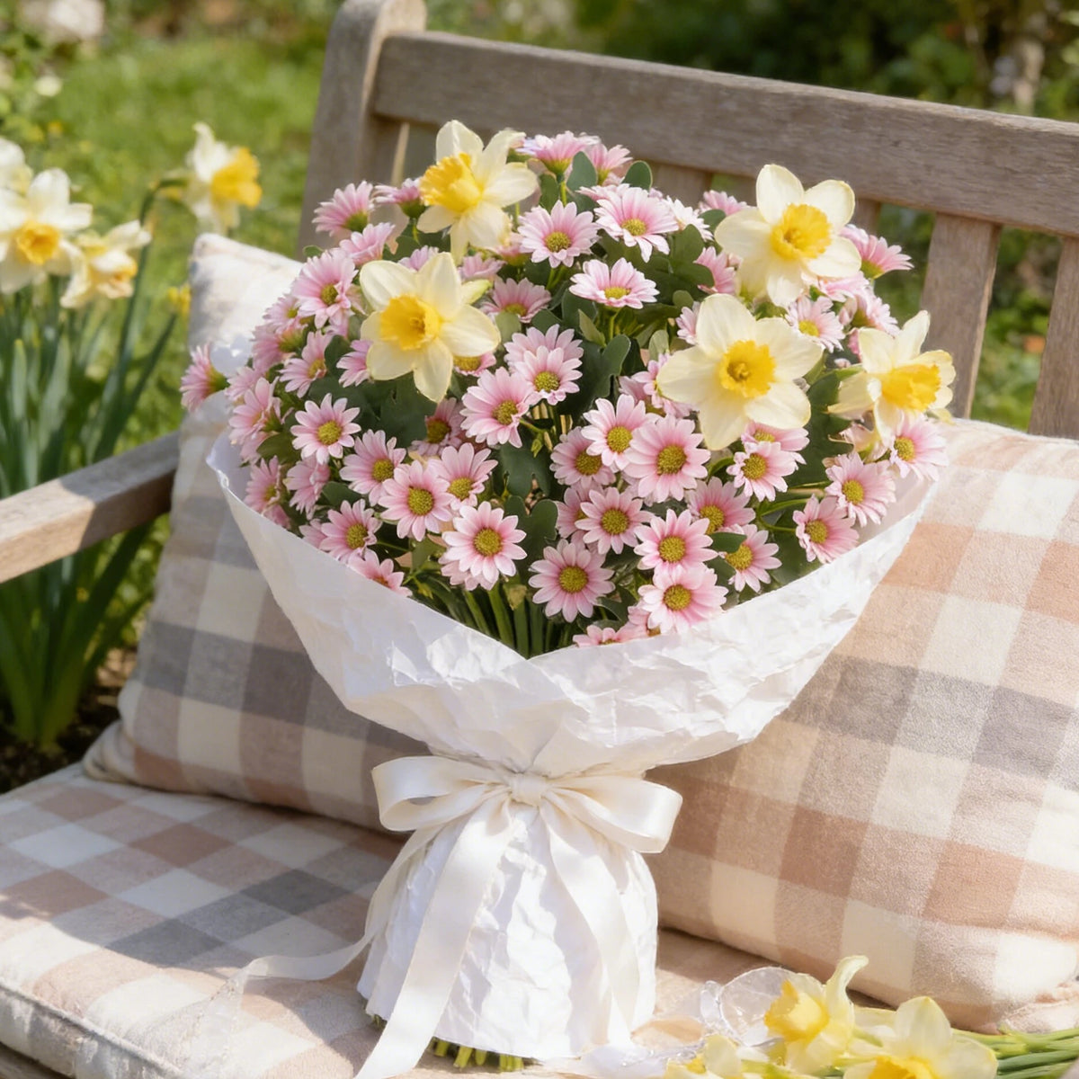 bouquet marguerites artificielles soie décoration mariage anniversaire intérieur moderne minimaliste orange blanc rose jaune