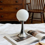 lampe table moderne minimaliste sphérique brillante orange rouge blanc noir prise usb
