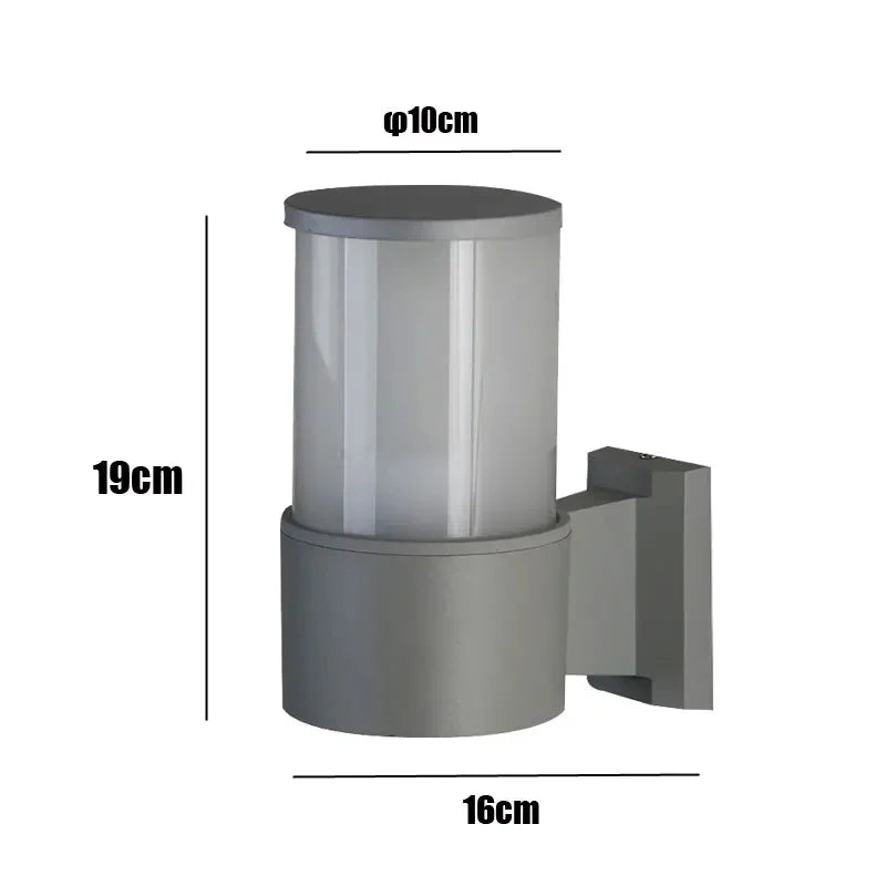 lampe murale moderne éclairage quotidien 12W LED étanche noir fixée mur entrée chambre étude
