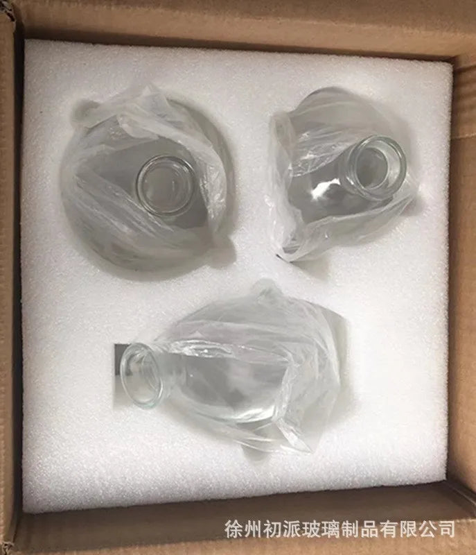 vases verre modernes transparents bleu gris arrangement fleurs table maison
