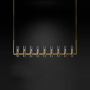 chandelier moderne or noir verre transparent industriel filaments