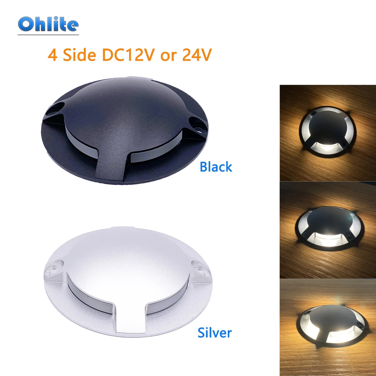 lumière solaire led noire argent moderne rainurée étanche ip67 12v 24v