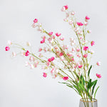 bouquet artificiel fleurs simples feuilles vertes moderne mariage noël rose blanc