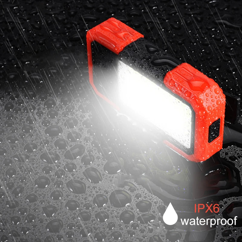 lampe travail led rouge noir inspection aimant clip 180° flash portable utilitaire