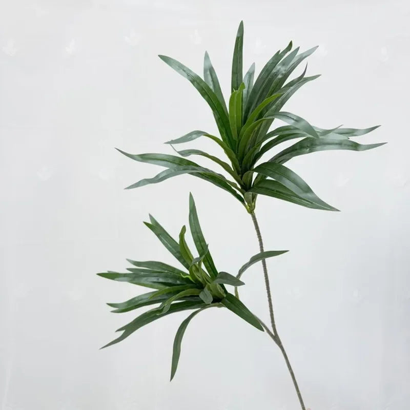 plantes artificielles vertes feuilles fines décoration intérieure moderne branchies striées minimalistes