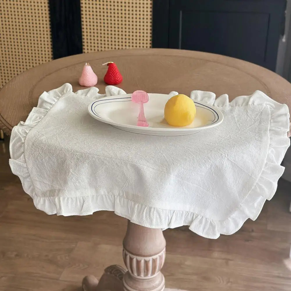 nappes ruchères polyester coton blanc rose rouge jaune bleu rustique bohème champêtre set table