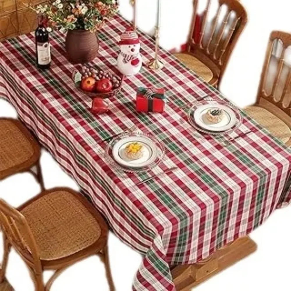 nappe table noël carreaux écossais imperméable réutilisable polyester facile entretenir rouge verte bleue