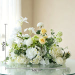 décoration florale artificielle bouquet mixte classique extérieur intérieur blanc vert rose