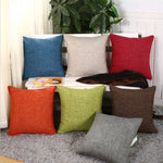housse coussin carré texture tissée rustique couleur beige orange vert olive