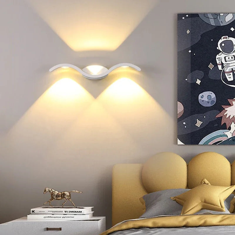 applique murale moderne led noir blanc éclairage quotidien ip65 extérieur étanche fixée mur trois