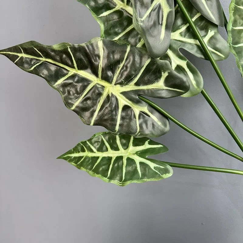 plantes artificielles feuilles larges vertes décoration tropical extérieur imitation végétal texturé 71cm
