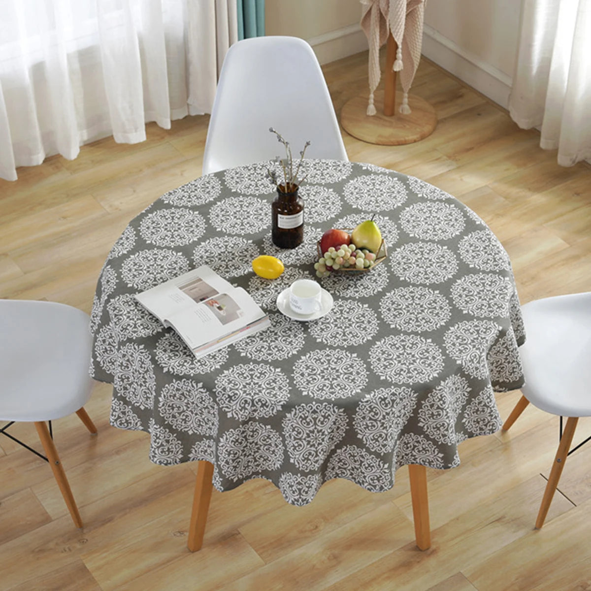 nappe ronde imprimée coton lin moderne maison extérieur mariage festives