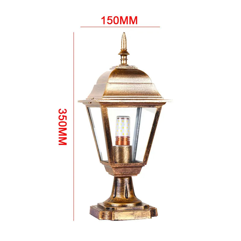 Lampe jardin classique or noir transparent extérieure chambre entrée étude salle bain led fixée