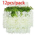 guirlande florale artificielle 12 pièces couleurs multiples décoration intérieure mariage romantique cascade fleurs vertes