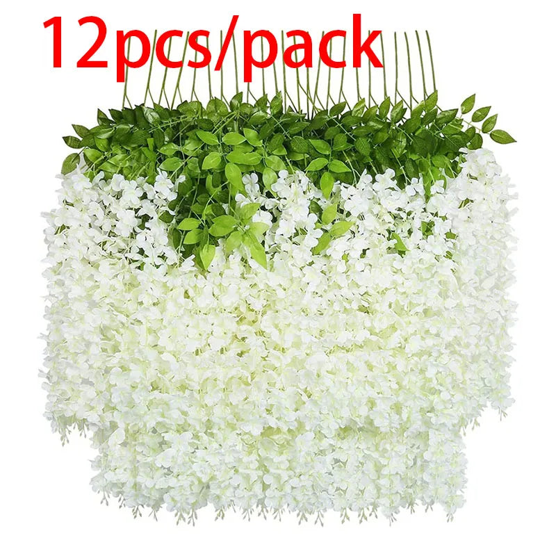 guirlande florale artificielle 12 pièces couleurs multiples décoration intérieure mariage romantique cascade fleurs vertes
