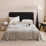 couverture fibre bambou motif floral deux oreillers canapé lit maison