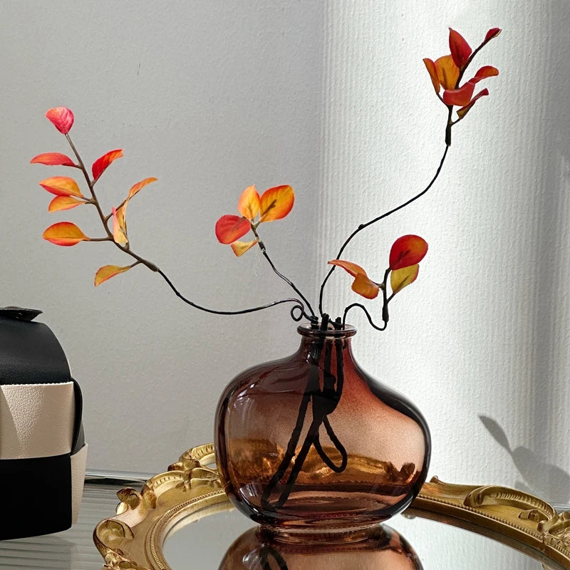 vase verre transparent forme champignon décoration intérieur pot fleurs moderne coloré