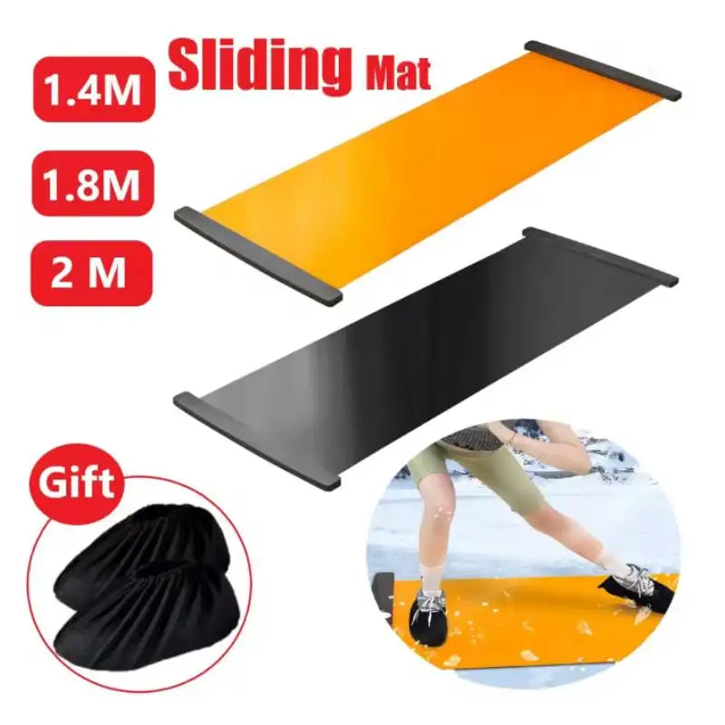 tapis glissière yoga fitness sport pilates entraînement patinage hockey roller orange noir moderne 140cm