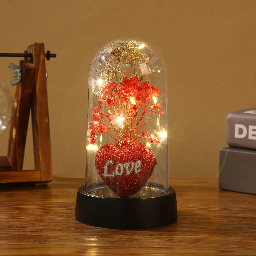 décoration intérieure coeur lumineux rouge rose bleu glitter moderne romantique chambre noël valentin
