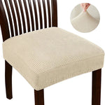 Housse chaise moderne polyester bleu rayures horizontales élastique lavable 30°C