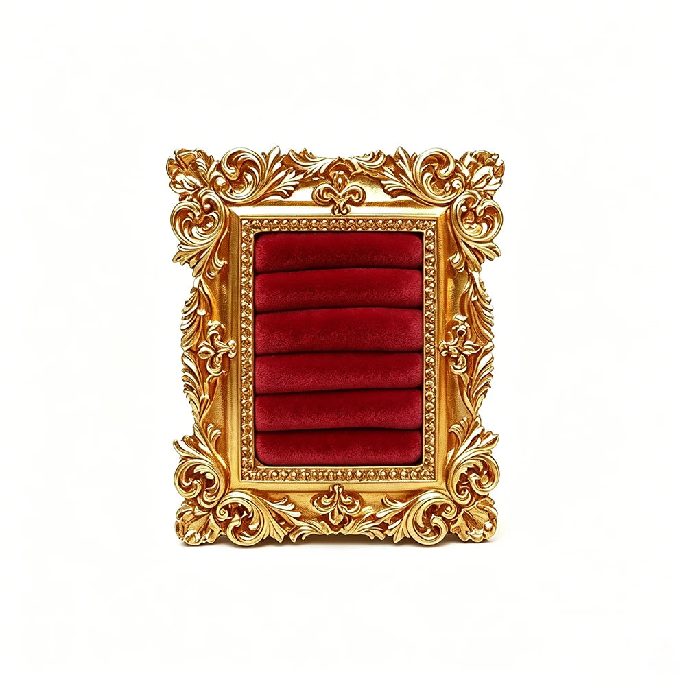 support bijoux or vert blanc ornements baroques velours classique baroque
