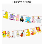 guirlande décorative anniversaire animaux mignons multicolore dessin animé oiseaux ours instruments musique