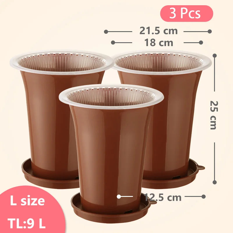 pots orchidées noir moderne adhésif racines controle fleur plante verte 13cm 15cm 18cm