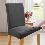 housse chaise marron foncé jacquard moderne élasthanne polyester extensible maison salon mariage