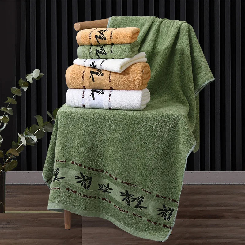 serviettes bambou vert blanc absorbantes douces moderne toilette