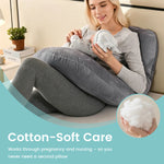coussin maternité velours doux gris confortable fermeture zip side sleeping allaitement body support lit