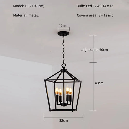 lampe suspendue or noir structure géométrique transparent moderne vintage
