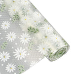 tapis sol decoratif eva beige bleu clair fleurs blancs feuilles vertes kitchen drawer mat