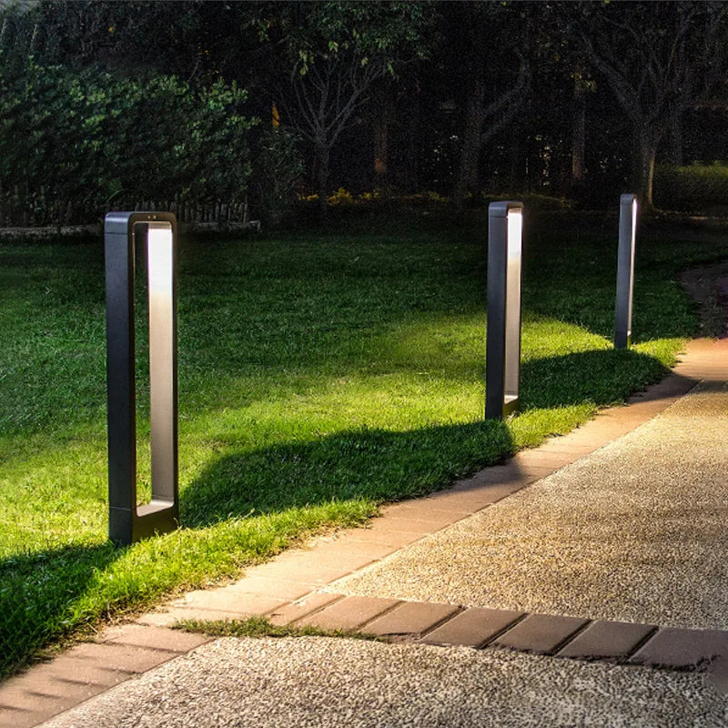 lampe extérieure led moderne imperméable aluminium noir gris 60cm ip65 2000lm