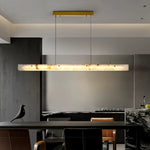 lampe suspendue moderne marbre blanc doré 120cm ajustable lumière led 2000lm