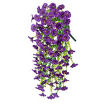 décoration murale guirlande florale artificielle cascade rose violet jaune blanc orange intérieur