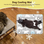 tapis refroidissement chien bleu clair flocons neige moderne gel polymère doux