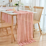 table cuisine chemin table beige rose classique opaque polyester 80x300 cm farmhouse