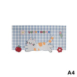 rideau décoratif adhésif carreaux pois rayures animaux mignons bleu clair blanc orange beige rose
