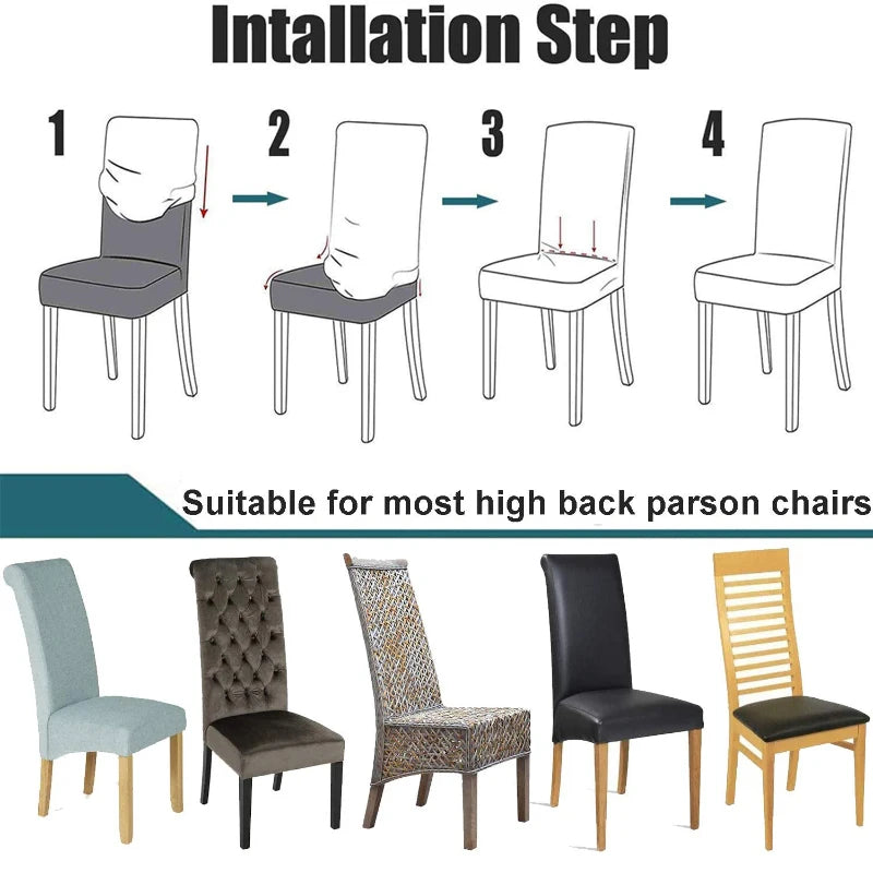 housses chaise velours stretch modernes gris foncé amovibles lavables grandes douces