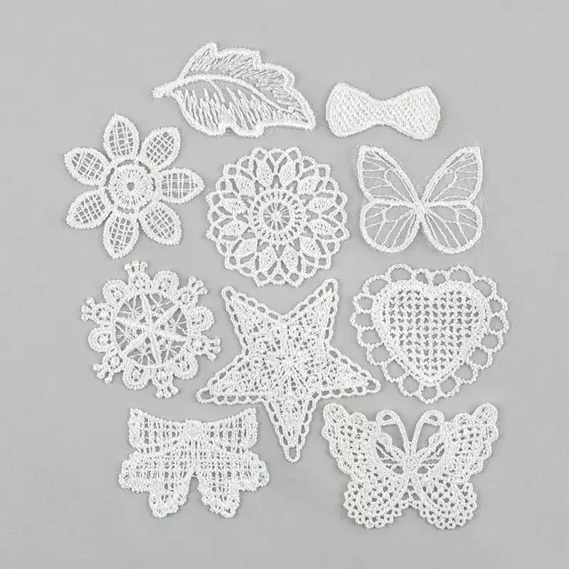 dentelle blanche motifs floraux brodés couture mariage bricolage traditionnelle unisexe polyester