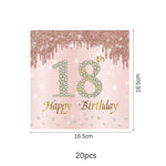 ensemble vaisselle jetable anniversaire rose gold assiettes serviettes gobelets pailles paillettes décoratif fête