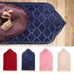 tapis prière polyester antidérapant flocage motif géométrique moderne rouge bleu marine rose beigeclair