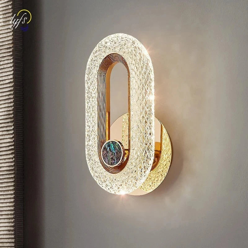 lampe murale contemporaine dorée verre dépoli élégante moderne fixés mur led chambre coucher entrée