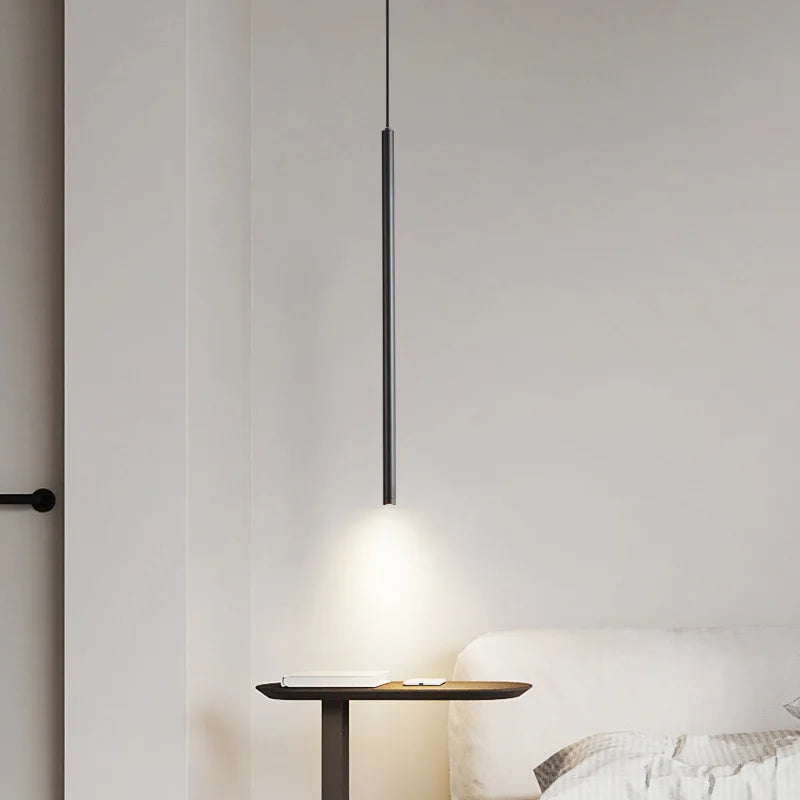lampe suspendue minimaliste noir doré salon chambre lumière moderne