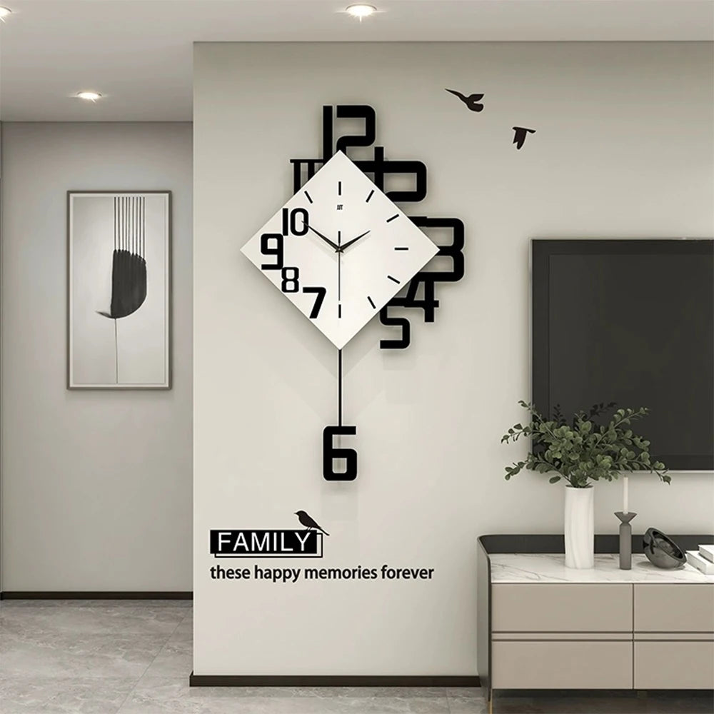 Horloge murale verte moderne avec design nordique pour décoration intérieure