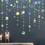 Guirlande décorative festivale or argent étoiles cercles brillantes party supplies