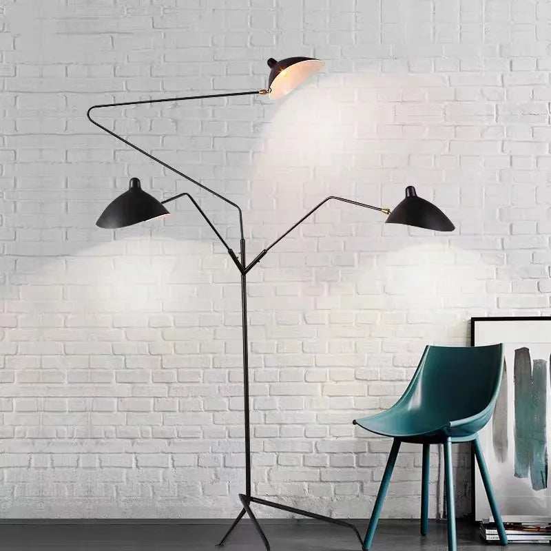 lampe poser led noir moderne télécommande sources lumineuses métal bronze cuivre fer