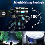 lampe frontale led rechargeable étanche ip65 noir multifonctionnelle randonnée camping course